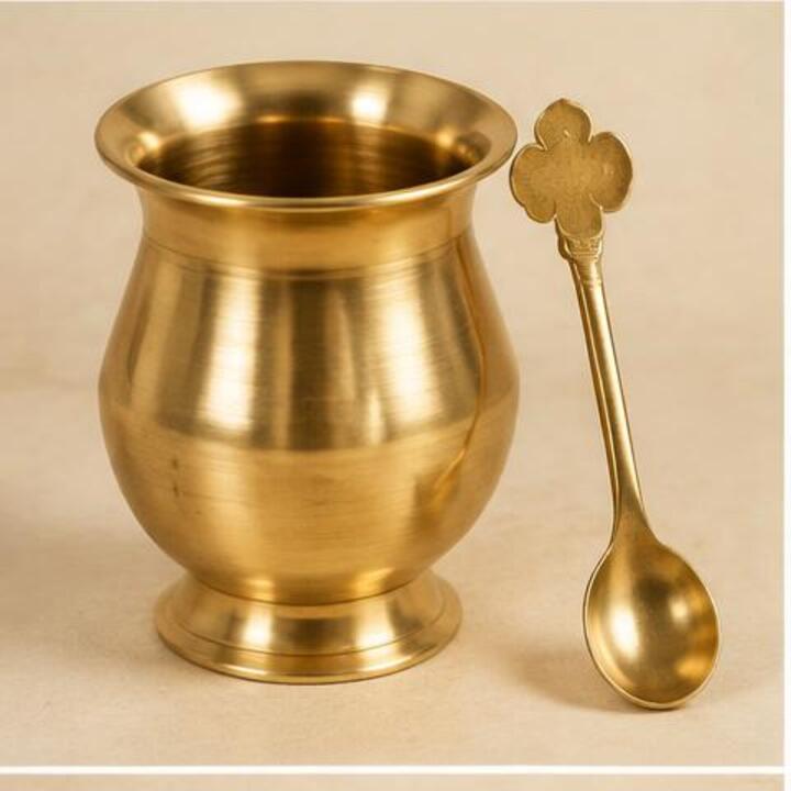 Brass Panchamrit Patra & Spoon